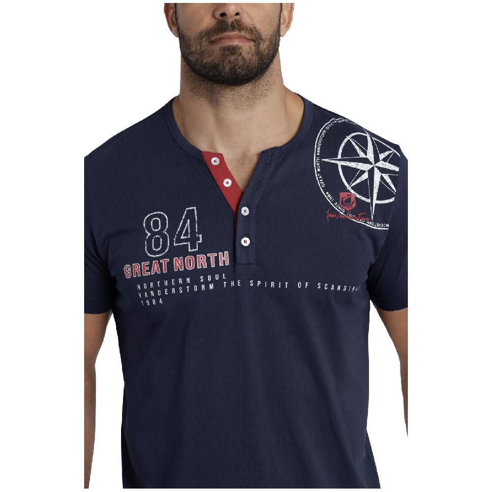 Jan Vanderstorm T-Shirt LINDRAD Dunkelblau