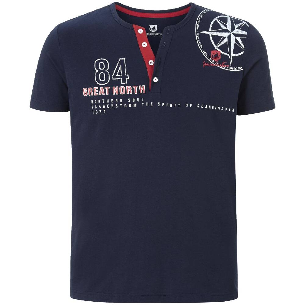 Jan Vanderstorm T-Shirt LINDRAD dunkelblau