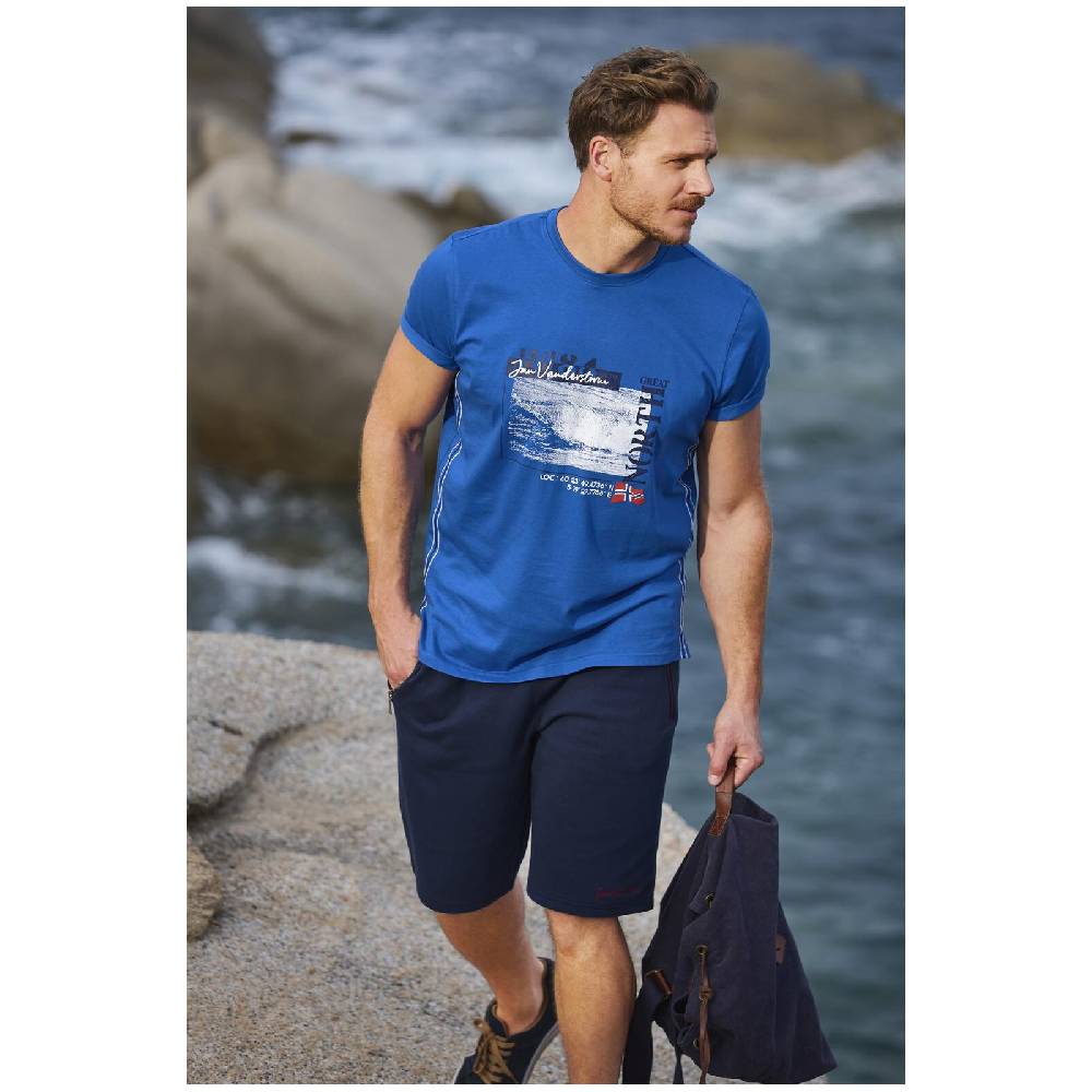 Jan Vanderstorm T-Shirt PITTER Royal Blau