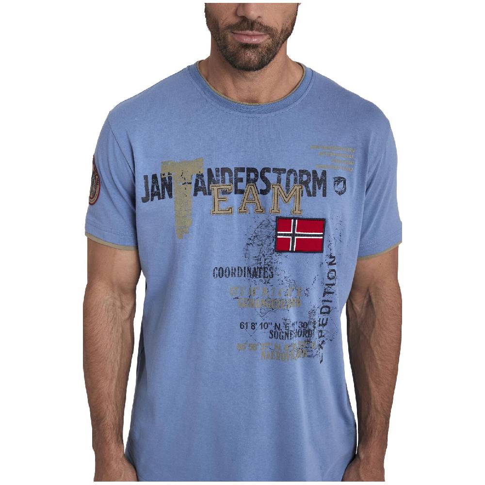 Jan Vanderstorm T-Shirt SÖLVE Blau