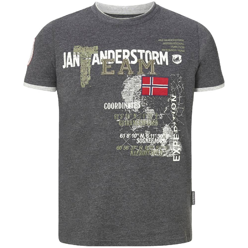 Jan Vanderstorm T-Shirt SÖLVE dunkelgrau