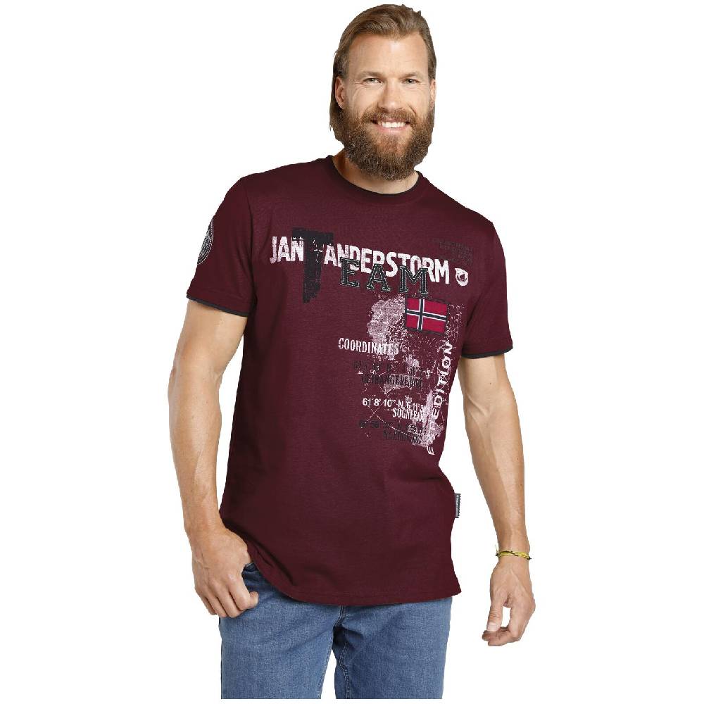 Jan Vanderstorm T-Shirt SÖLVE Dunkelrot