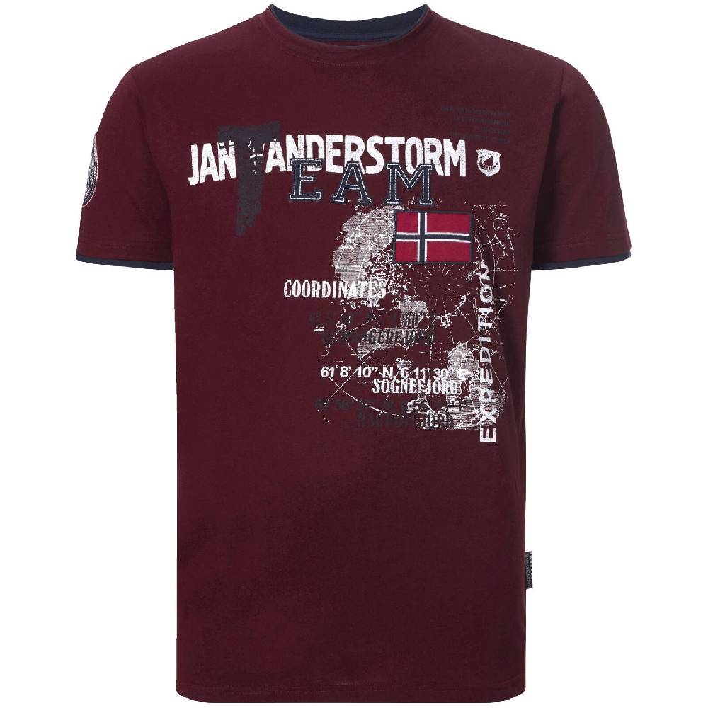 Jan Vanderstorm T-Shirt SÖLVE dunkelrot
