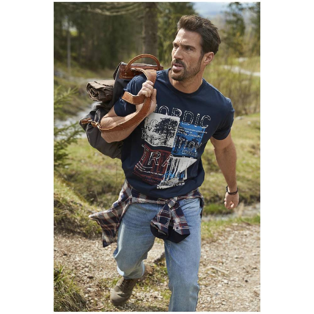 Jan Vanderstorm T-Shirt TANDRUP Dunkelblau