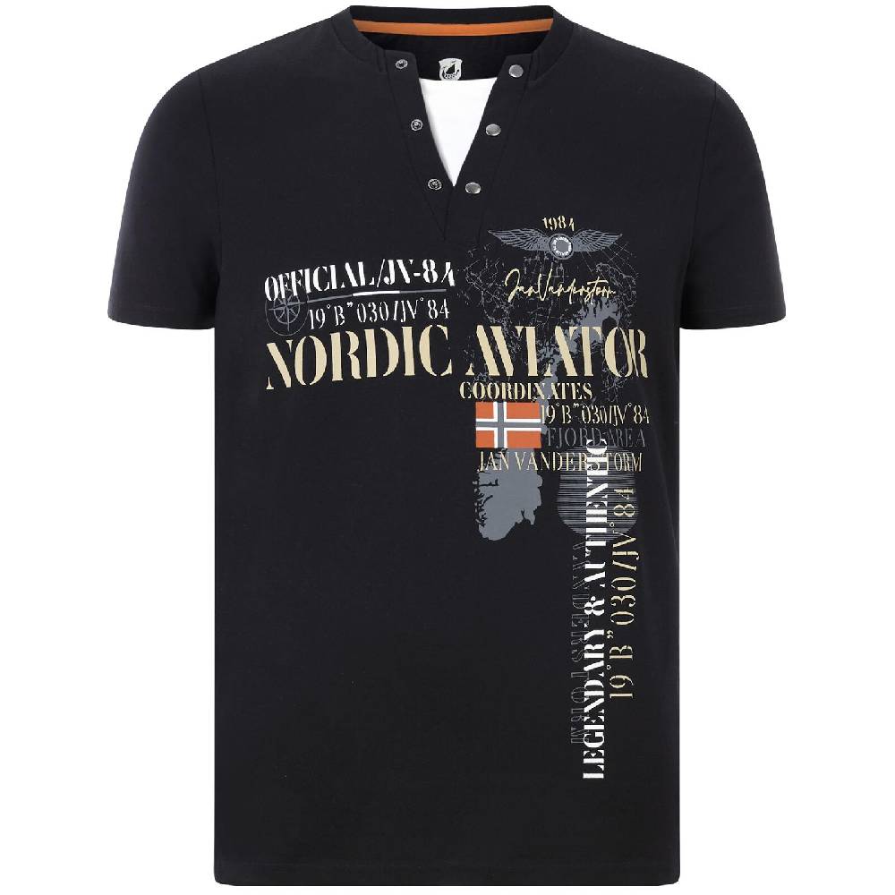 Jan Vanderstorm T-Shirt ULJAS schwarz