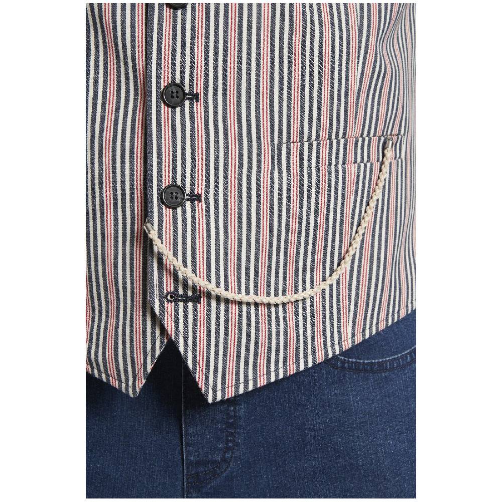 Jan Vanderstorm Weste TORVIND Rot Gestreift