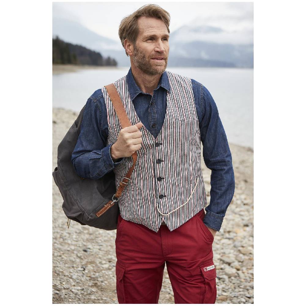 Jan Vanderstorm Weste TORVIND Rot Gestreift