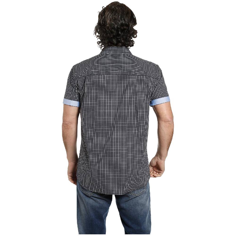 Jan Vanderstorm Kurzarmhemd AJULE Dunkelblau Kariert