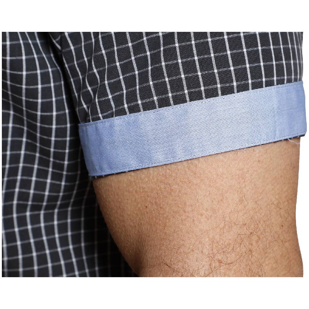 Jan Vanderstorm Kurzarmhemd AJULE Dunkelblau Kariert