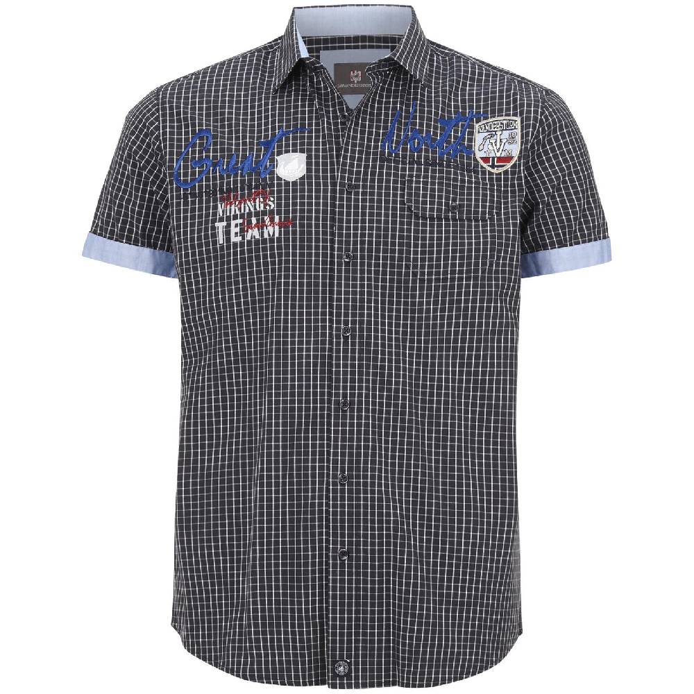 Jan Vanderstorm Kurzarmhemd AJULE dunkelblau kariert