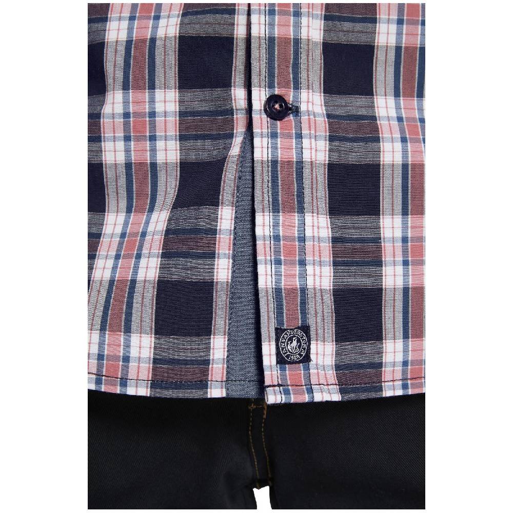 Jan Vanderstorm Kurzarmhemd ARNELF Dunkelblau Kariert