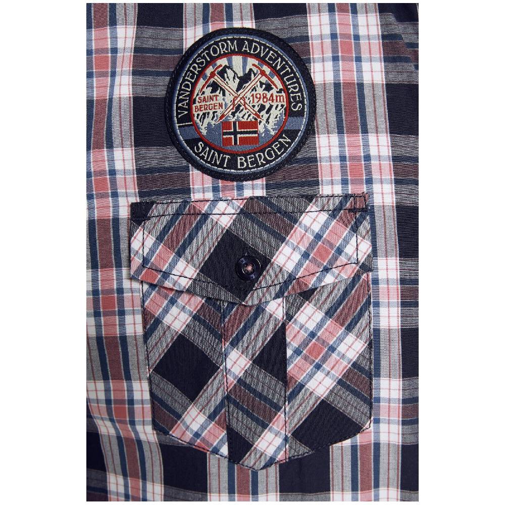 Jan Vanderstorm Kurzarmhemd ARNELF Dunkelblau Kariert