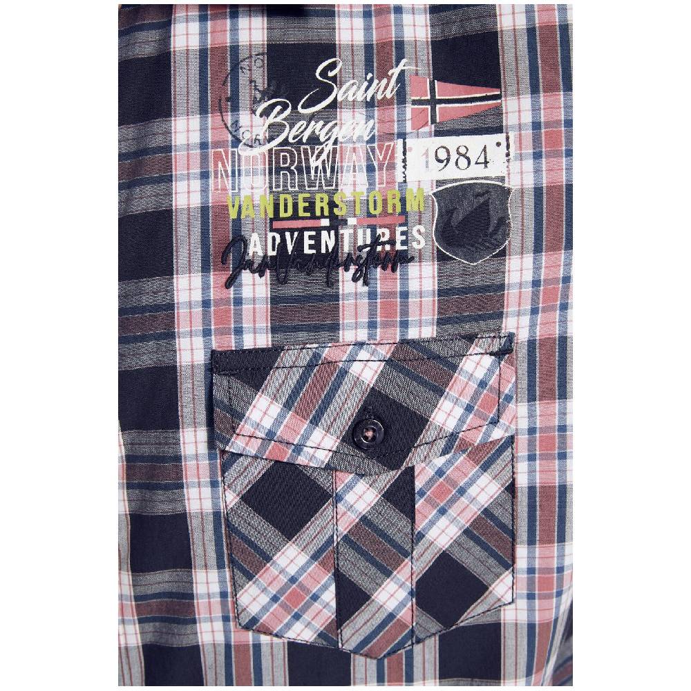 Jan Vanderstorm Kurzarmhemd ARNELF Dunkelblau Kariert