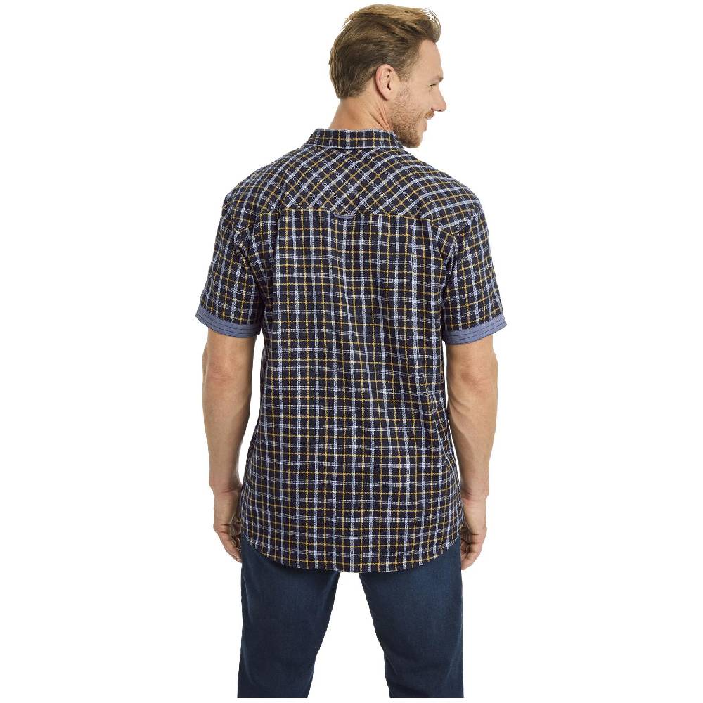 Jan Vanderstorm Kurzarmhemd BAKKE Dunkelblau Kariert