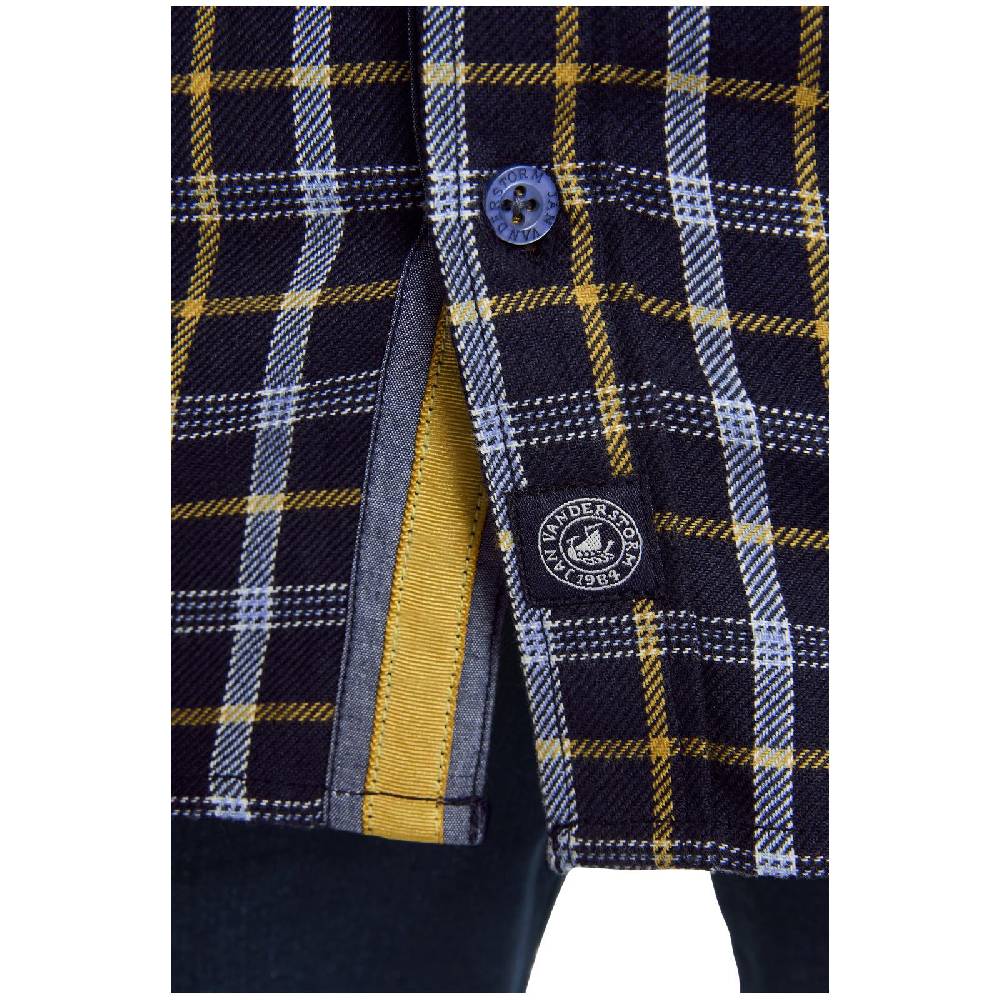 Jan Vanderstorm Kurzarmhemd BAKKE Dunkelblau Kariert