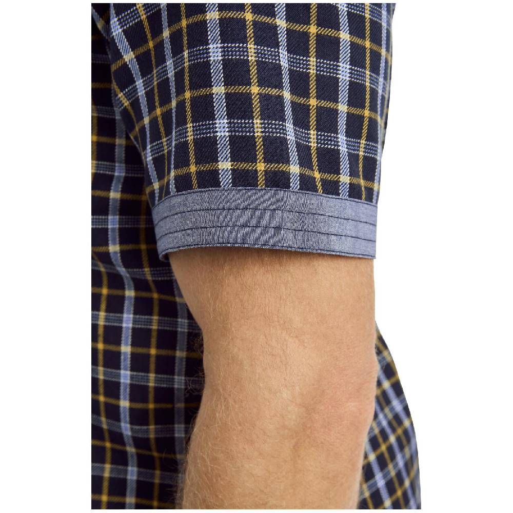 Jan Vanderstorm Kurzarmhemd BAKKE Dunkelblau Kariert