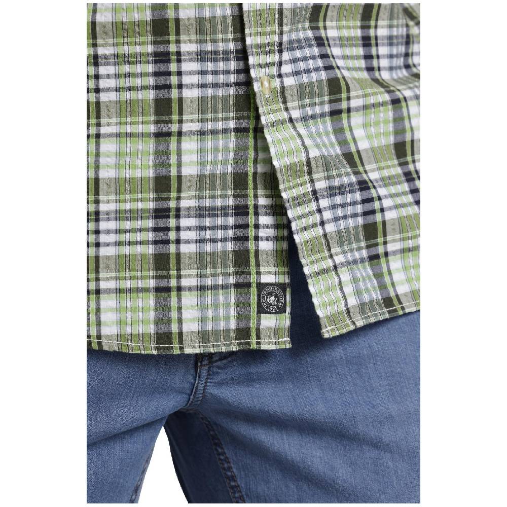 Jan Vanderstorm Kurzarmhemd BANDULF Hellgrün Kariert