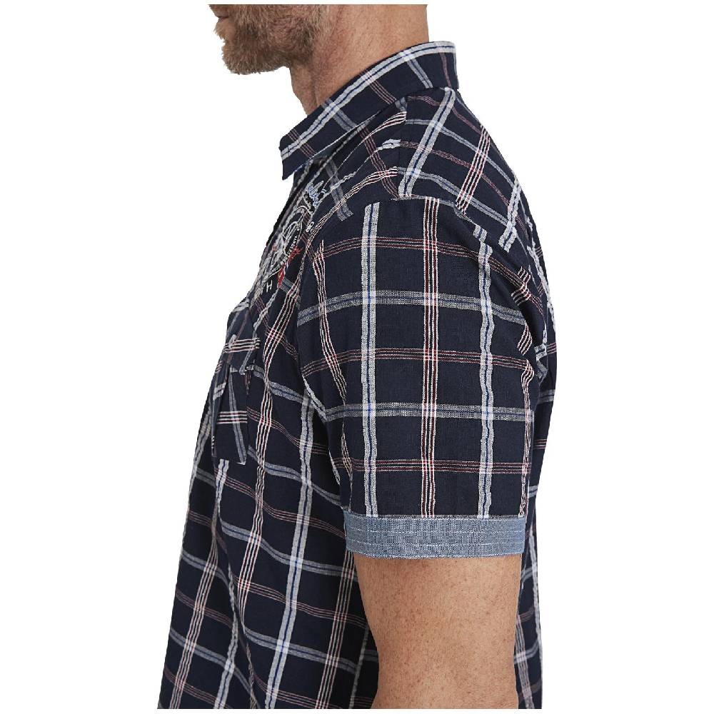 Jan Vanderstorm Kurzarmhemd BERTY Dunkelblau Kariert