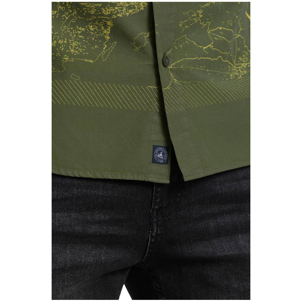 Jan Vanderstorm Kurzarmhemd CHRISTMAR Grün Bedruckt