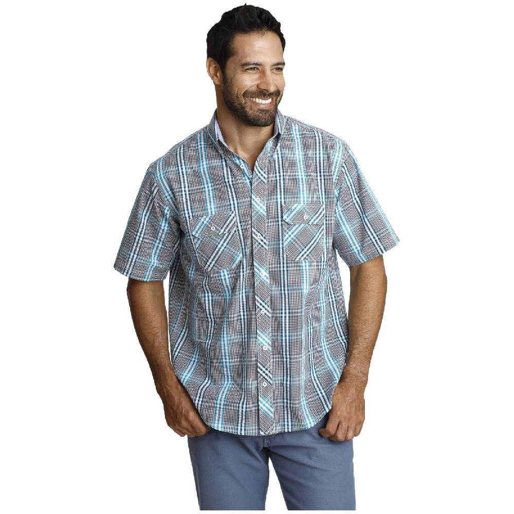 Jan Vanderstorm Kurzarmhemd GERBURG Grau Grün Kariert