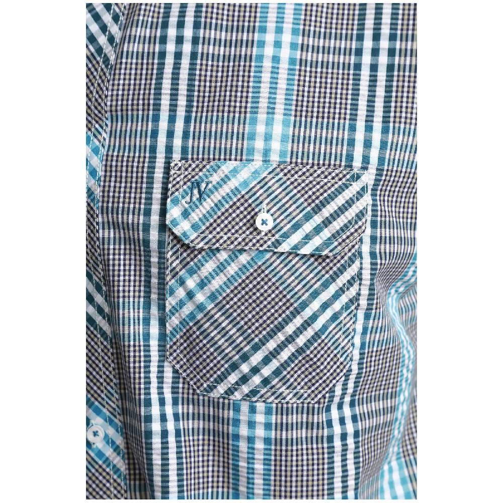 Jan Vanderstorm Kurzarmhemd GERBURG Grau Grün Kariert