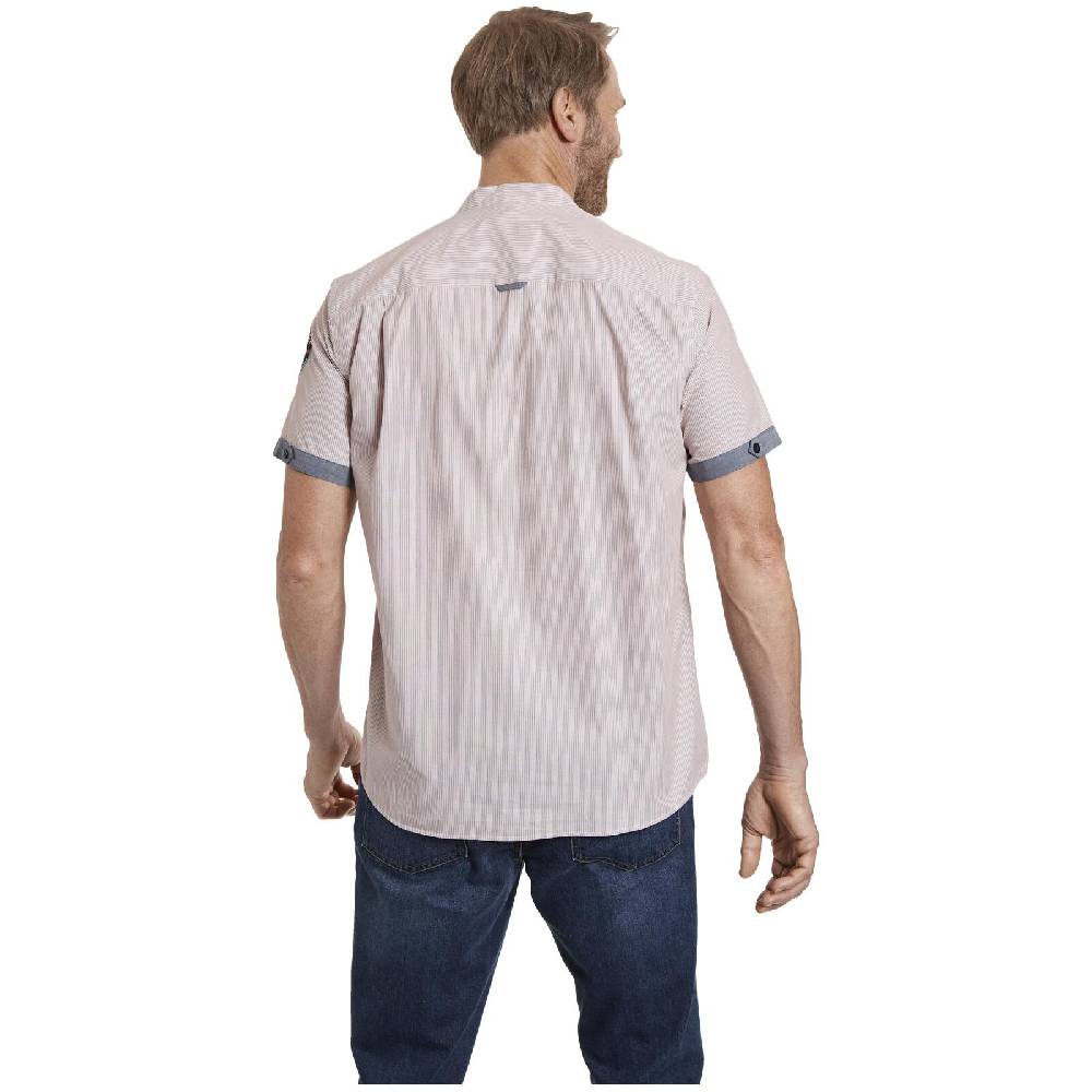 Jan Vanderstorm Kurzarmhemd HERVALD Orange Gestreift