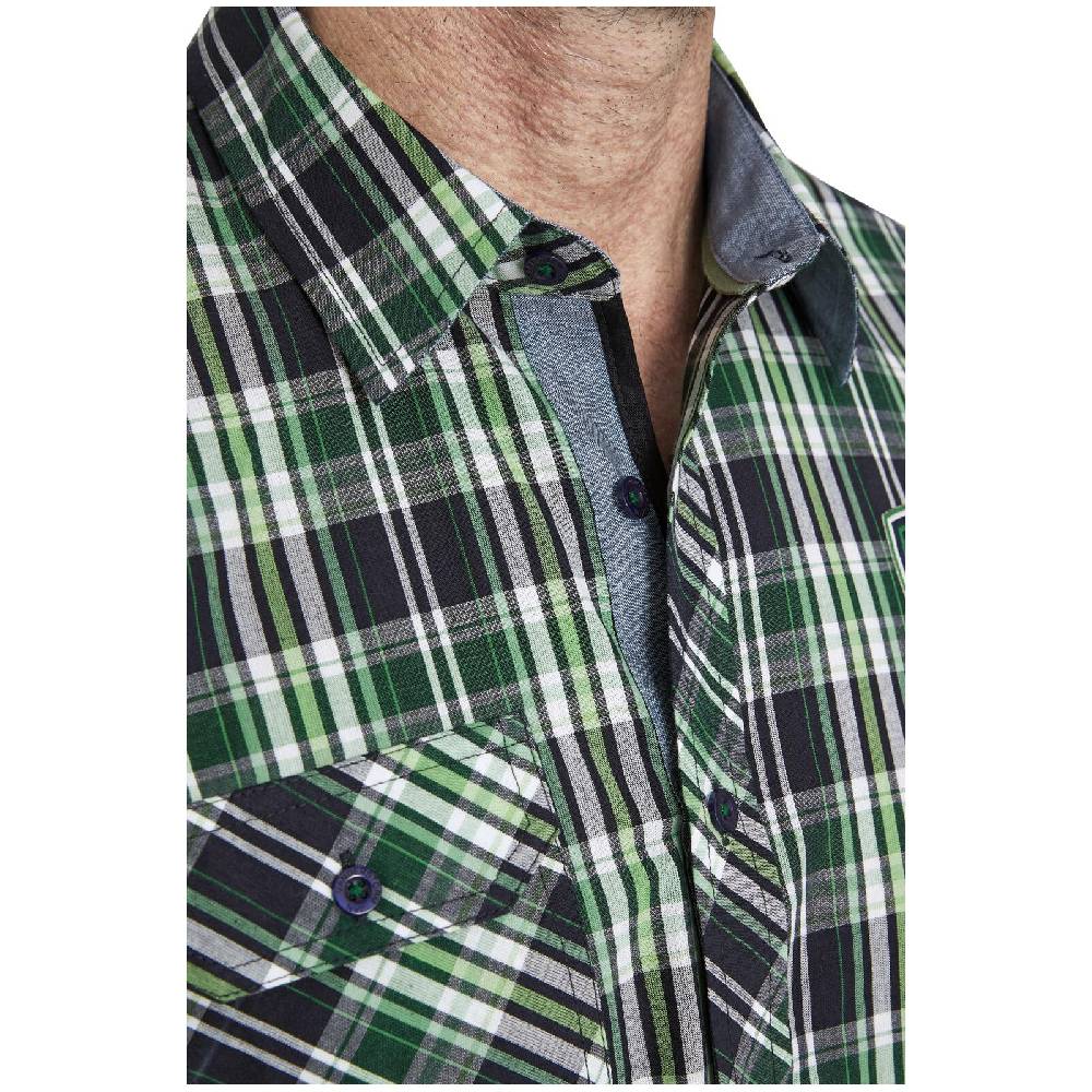 Jan Vanderstorm Kurzarmhemd JONFINN Dunkelblau Kariert