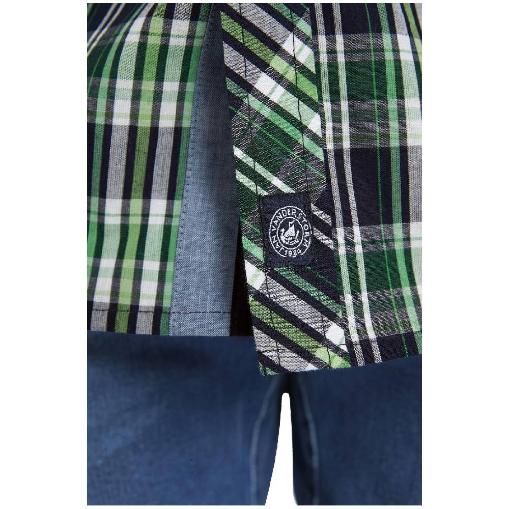 Jan Vanderstorm Kurzarmhemd JONFINN Dunkelblau Kariert