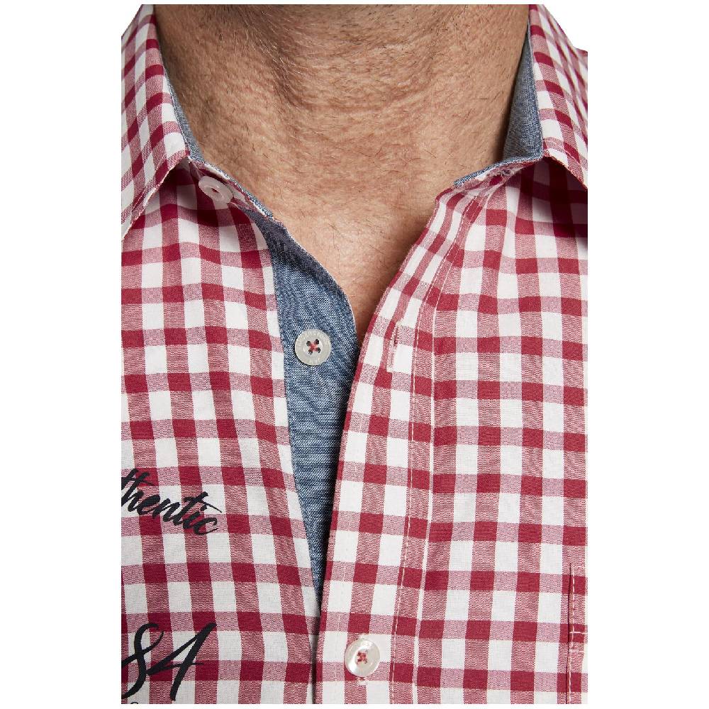 Jan Vanderstorm Kurzarmhemd KJETTIL Rot Weiß Kariert