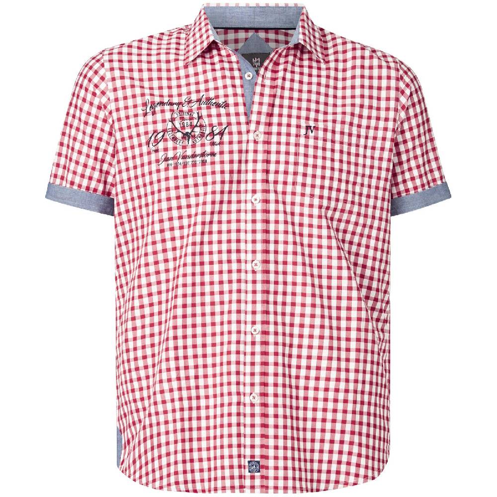 Jan Vanderstorm Kurzarmhemd KJETTIL rot weiß kariert