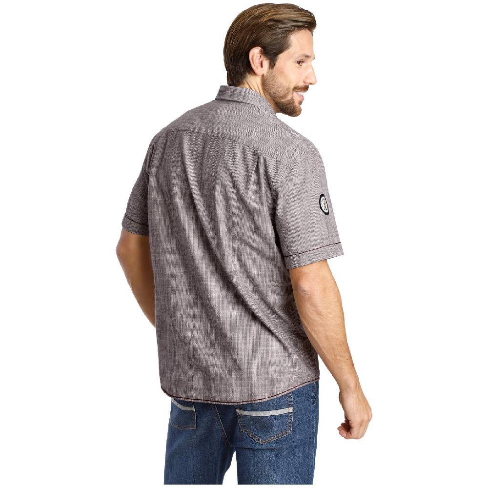 Jan Vanderstorm Kurzarmhemd MILOS Dunkelrot Gestreift