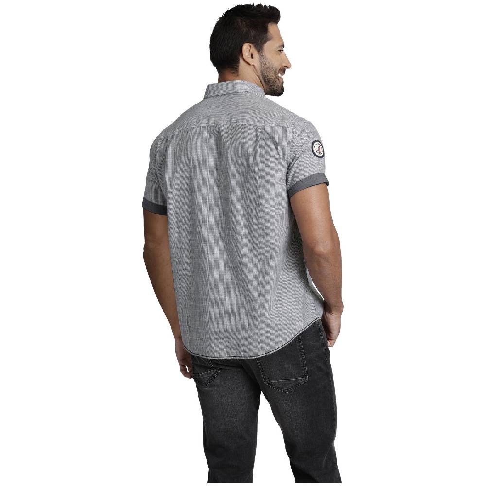 Jan Vanderstorm Kurzarmhemd MILOS Schwarz Gestreift