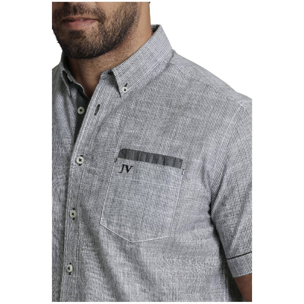 Jan Vanderstorm Kurzarmhemd MILOS Schwarz Gestreift