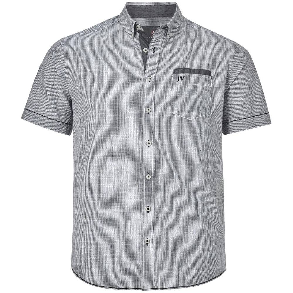 Jan Vanderstorm Kurzarmhemd MILOS schwarz gestreift