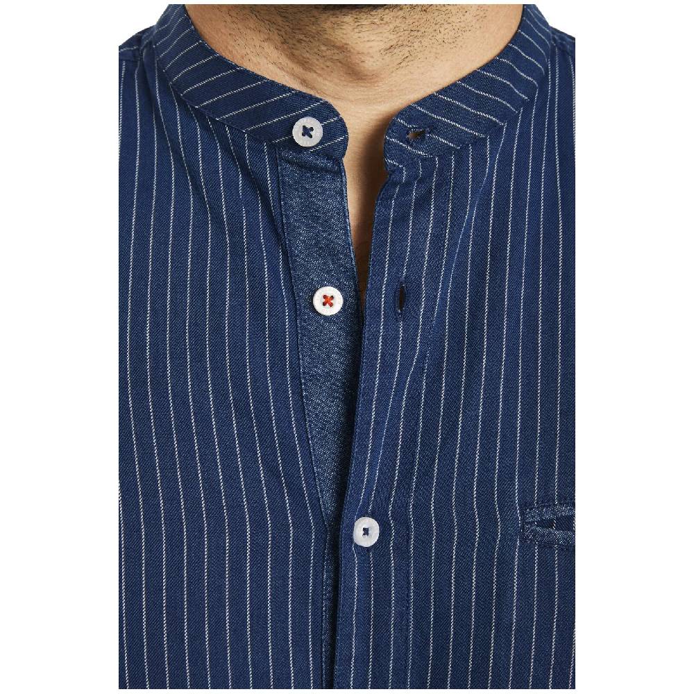 Jan Vanderstorm Kurzarmhemd NALLE Dunkelblau Gestreift
