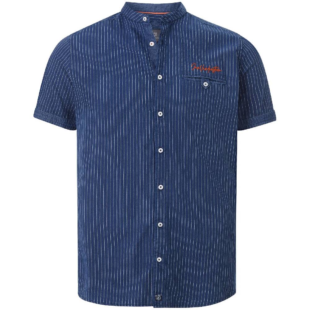 Jan Vanderstorm Kurzarmhemd NALLE dunkelblau gestreift