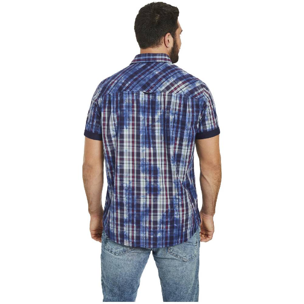 Jan Vanderstorm Kurzarmhemd NORDOLF Dunkelblau Kariert