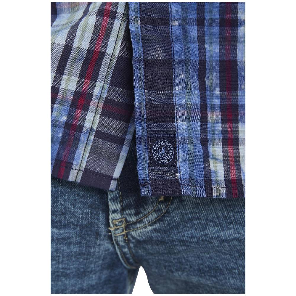 Jan Vanderstorm Kurzarmhemd NORDOLF Dunkelblau Kariert