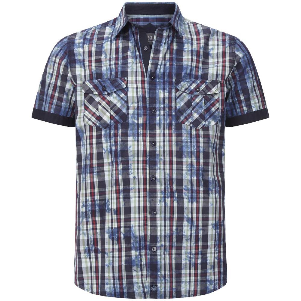 Jan Vanderstorm Kurzarmhemd NORDOLF dunkelblau kariert