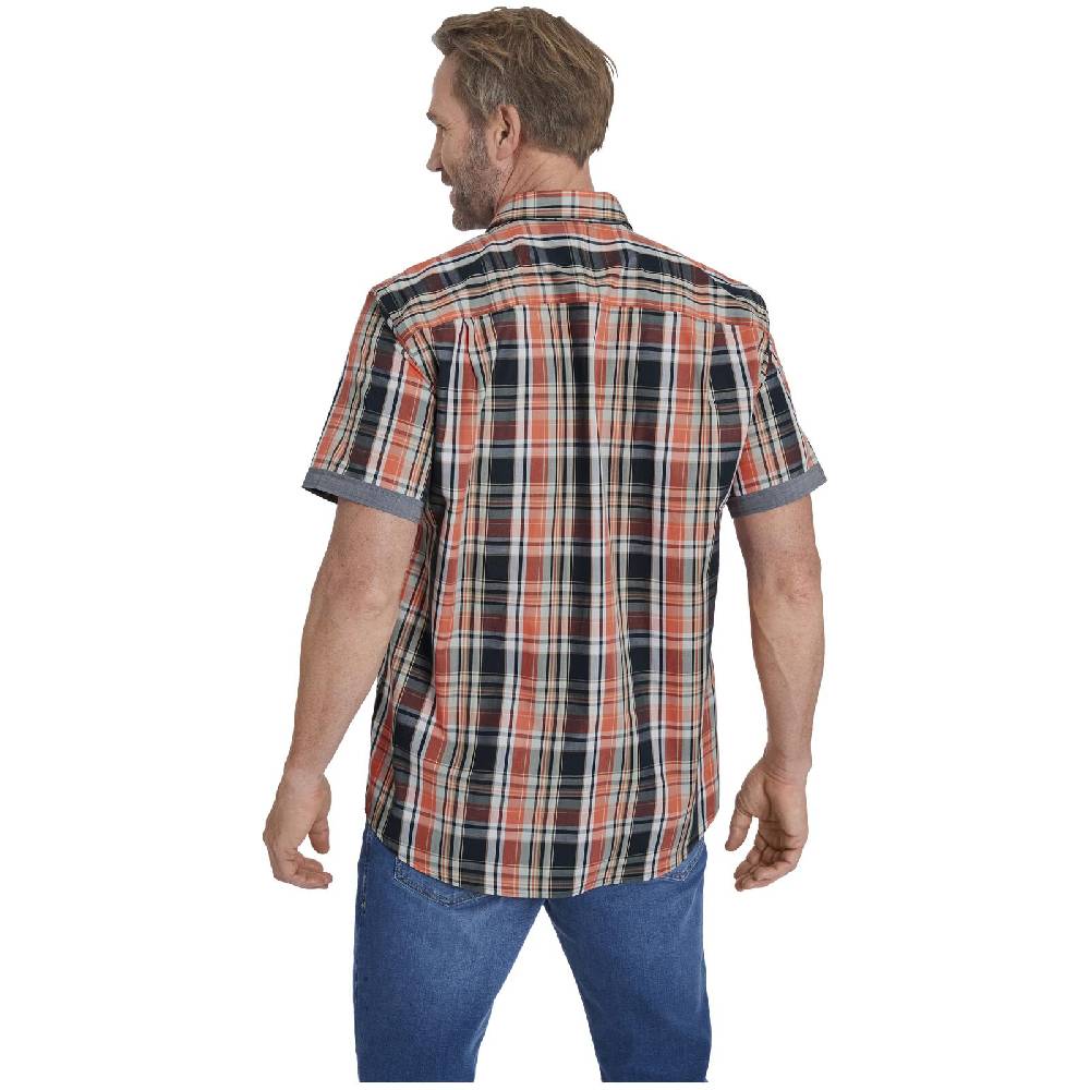 Jan Vanderstorm Kurzarmhemd PIETER Hellorange Kariert