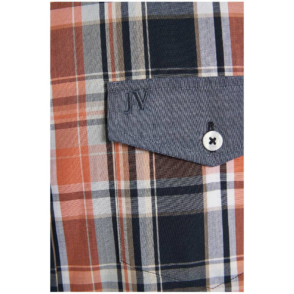 Jan Vanderstorm Kurzarmhemd PIETER Hellorange Kariert