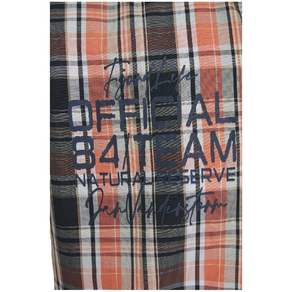 Jan Vanderstorm Kurzarmhemd PIETER Hellorange Kariert