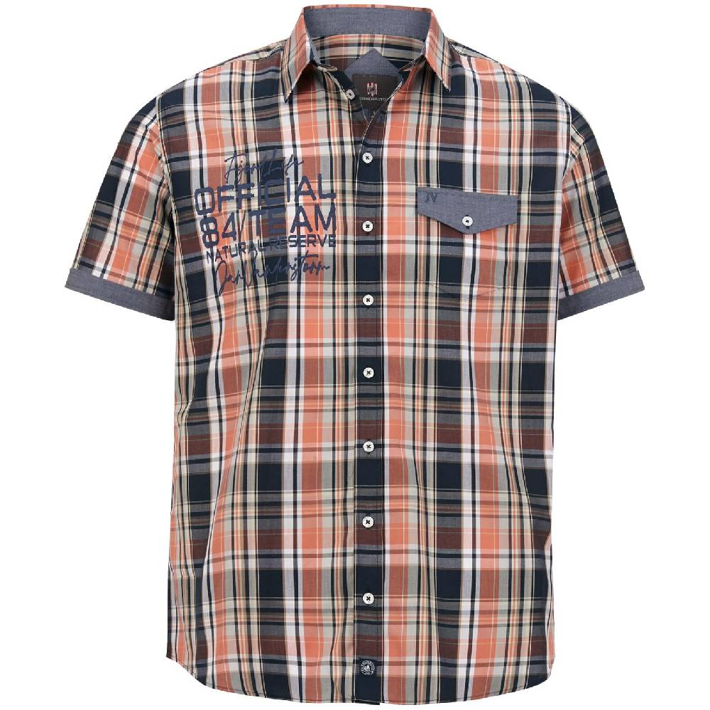 Jan Vanderstorm Kurzarmhemd PIETER hellorange kariert