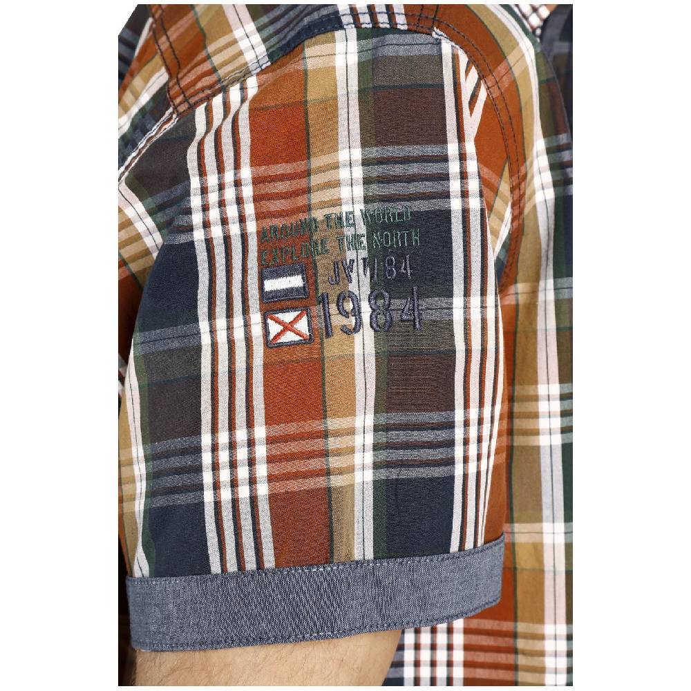 Jan Vanderstorm Kurzarmhemd REEDO Rost Blau Kariert