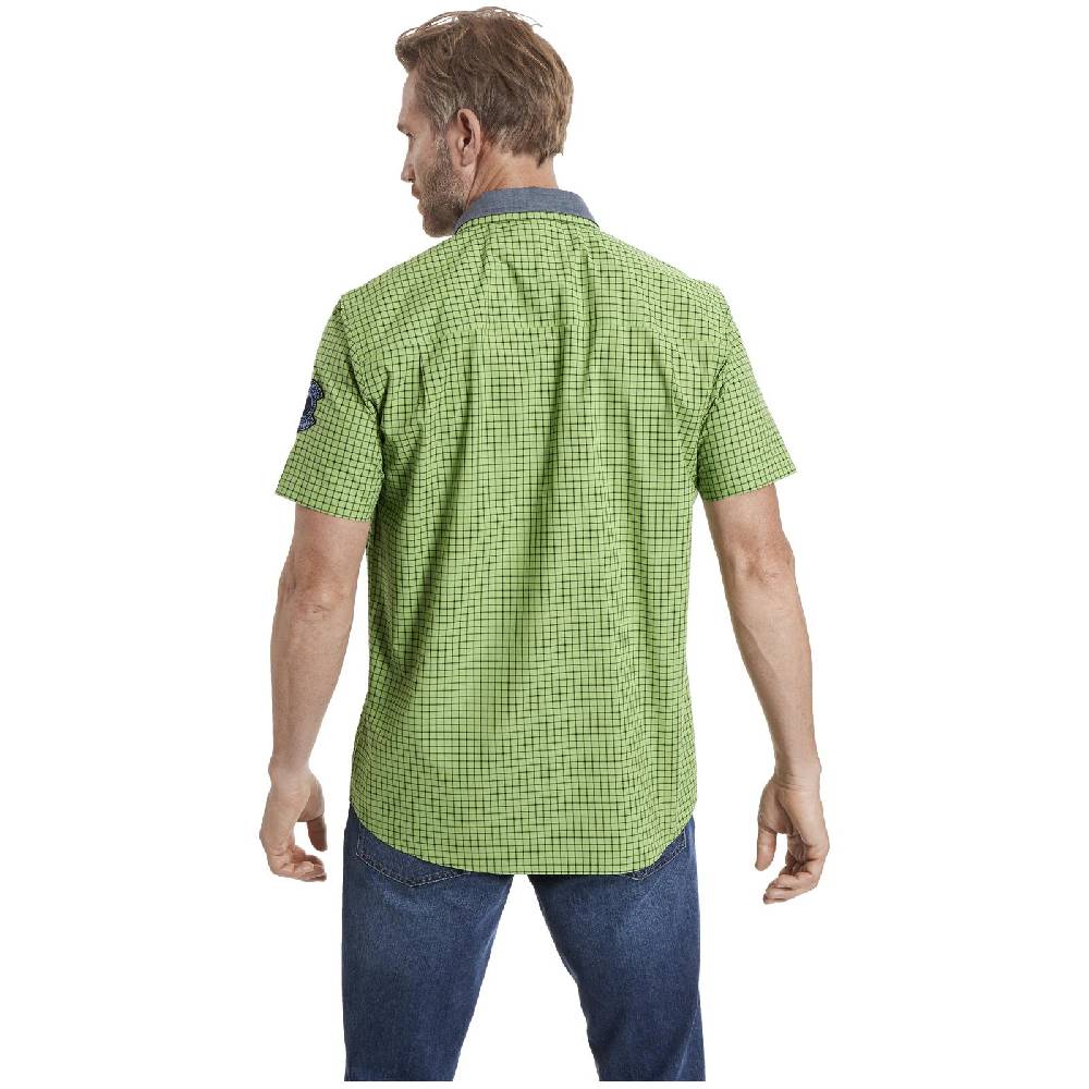Jan Vanderstorm Kurzarmhemd RUTGER Hellgrün Kariert