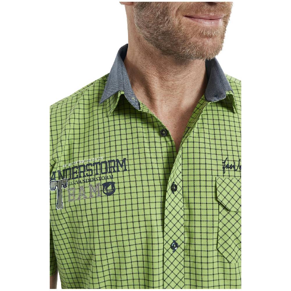 Jan Vanderstorm Kurzarmhemd RUTGER Hellgrün Kariert