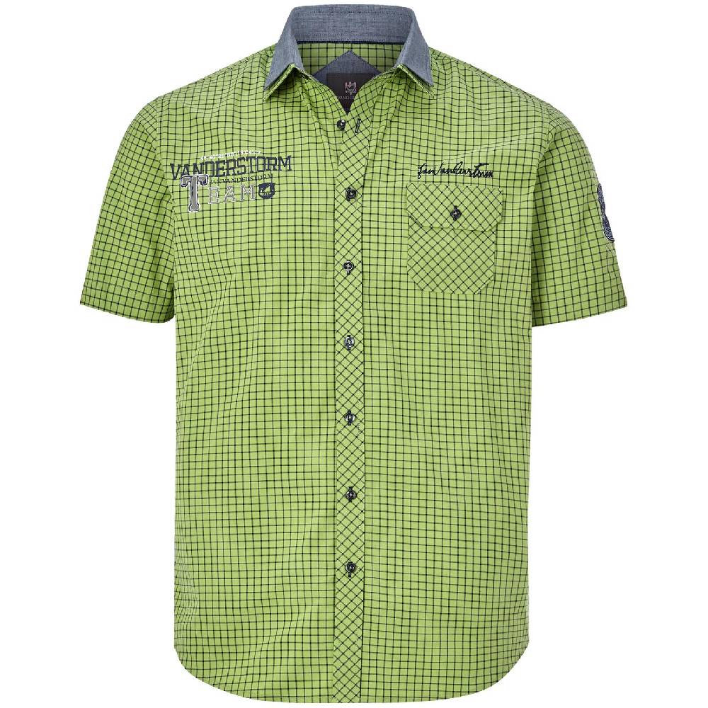 Jan Vanderstorm Kurzarmhemd RUTGER hellgrün kariert