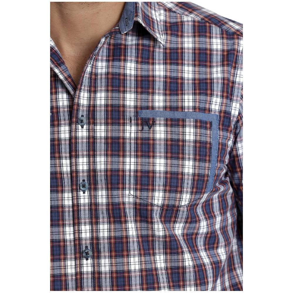 Jan Vanderstorm Kurzarmhemd SINDBALD Blau Rot Kariert