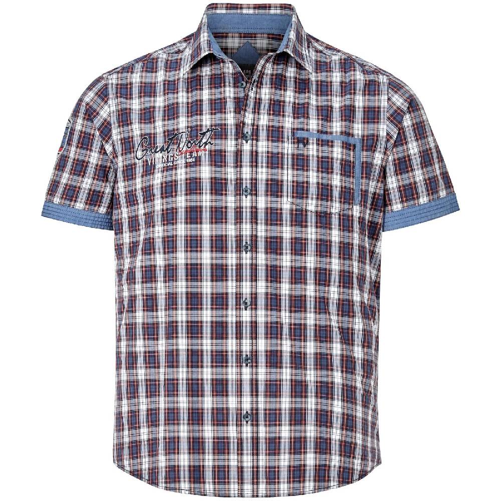 Jan Vanderstorm Kurzarmhemd SINDBALD blau rot kariert