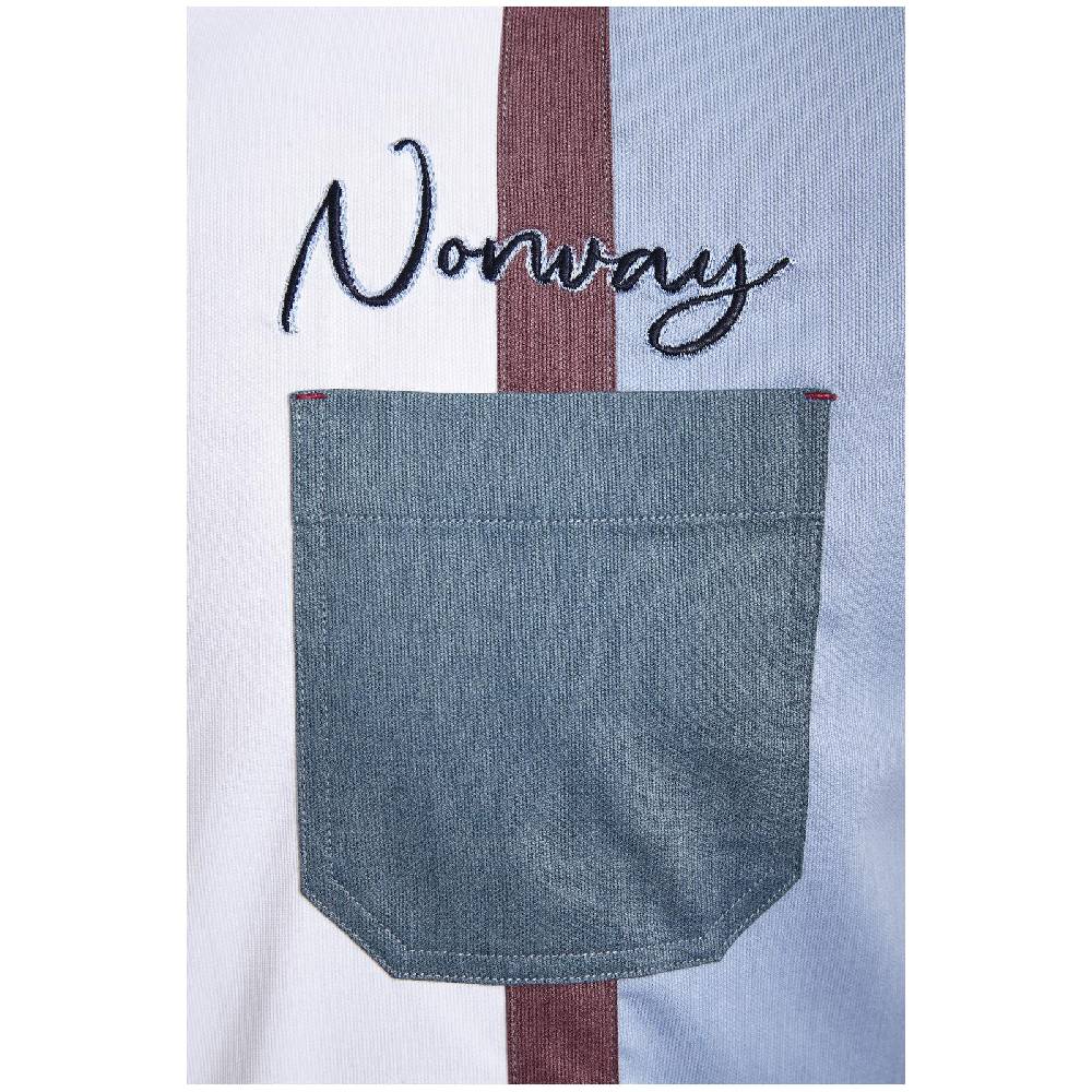 Jan Vanderstorm Kurzarmhemd THJORVEN Blau Gestreift